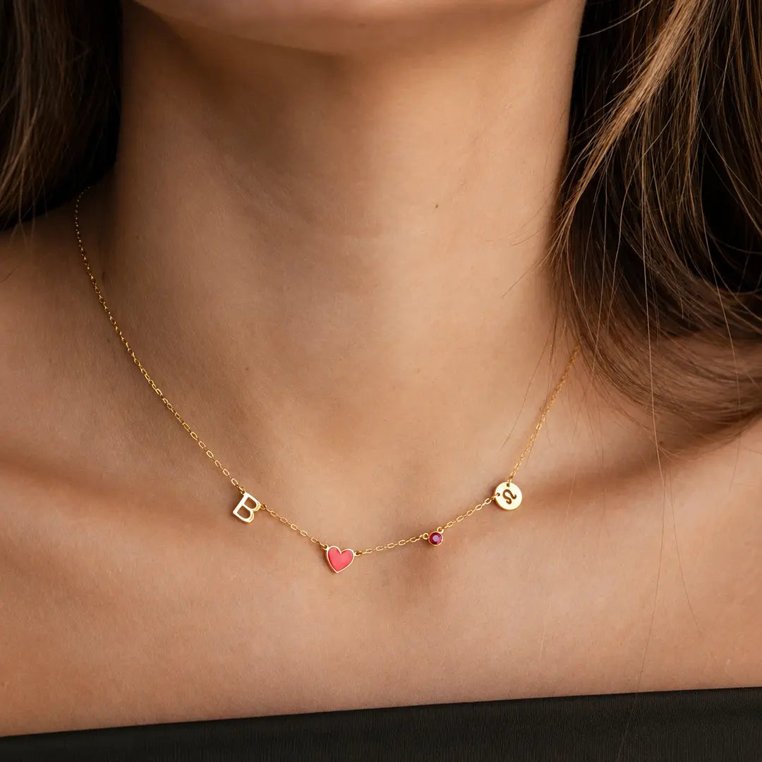 PERSONALIZED HEART CHARM NECKLACE