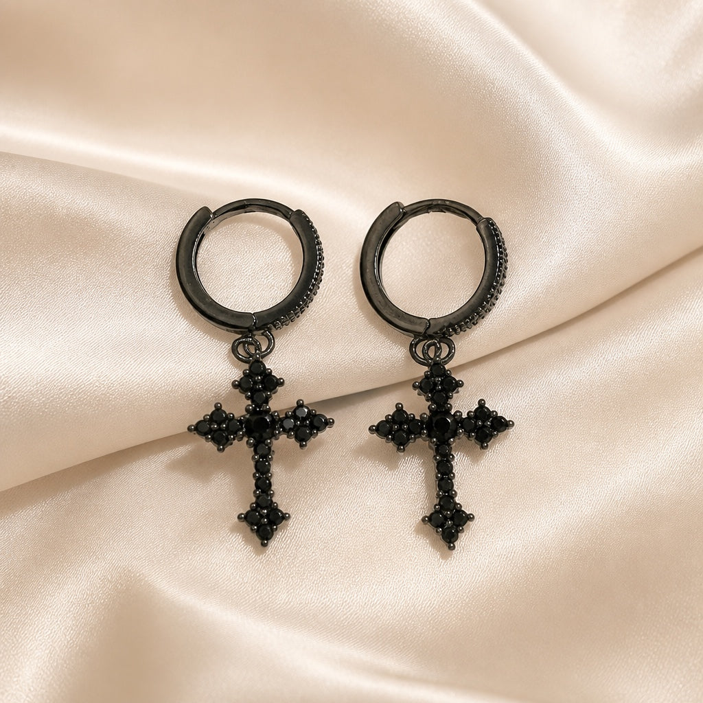 White Gold Earrings with Set Cubic Zirconia