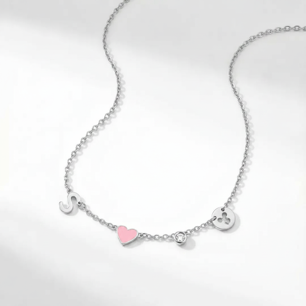 PERSONALIZED HEART CHARM NECKLACE