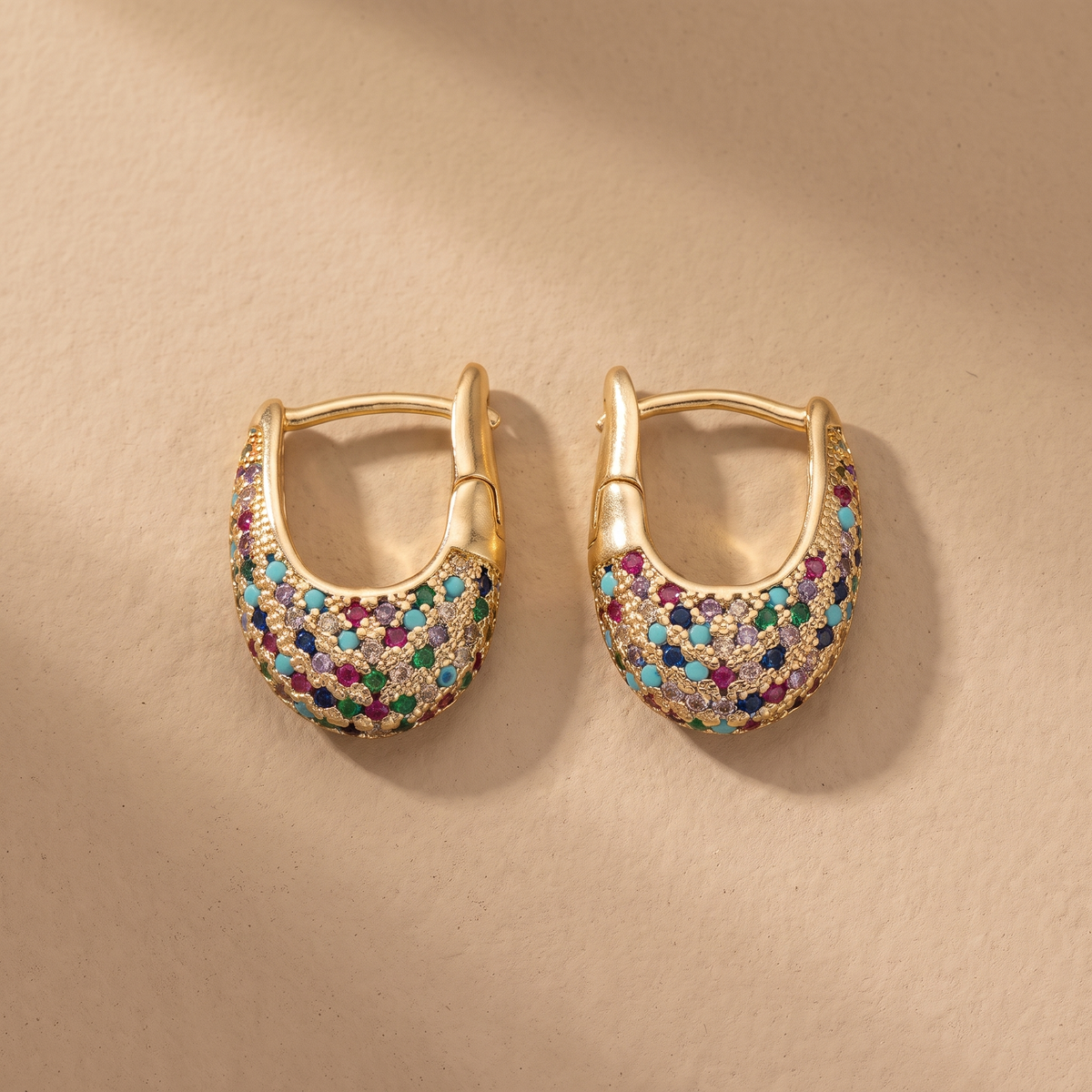 Chic Colorful Crystal Inlay Earrings