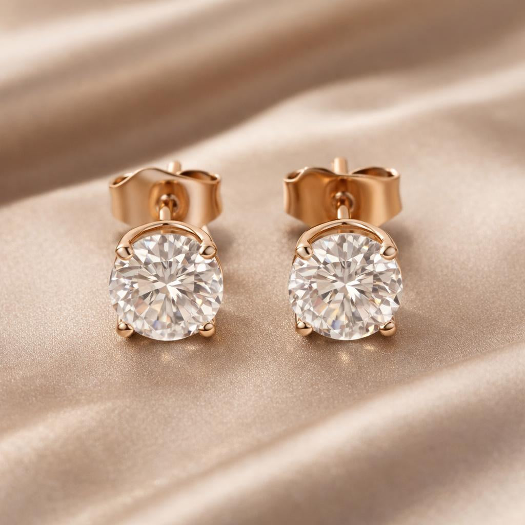 White gold and cubic zirconia earrings