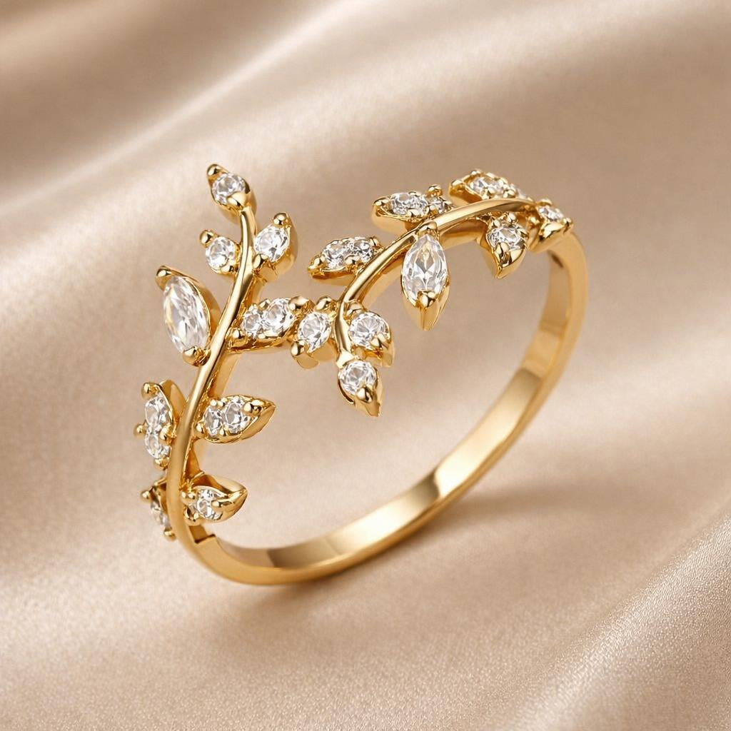 White Gold Screw Ring with Zirconia