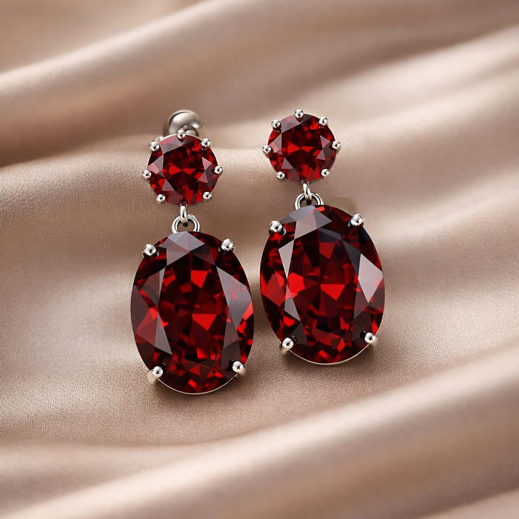 White gold earrings with a magnificent zirconia