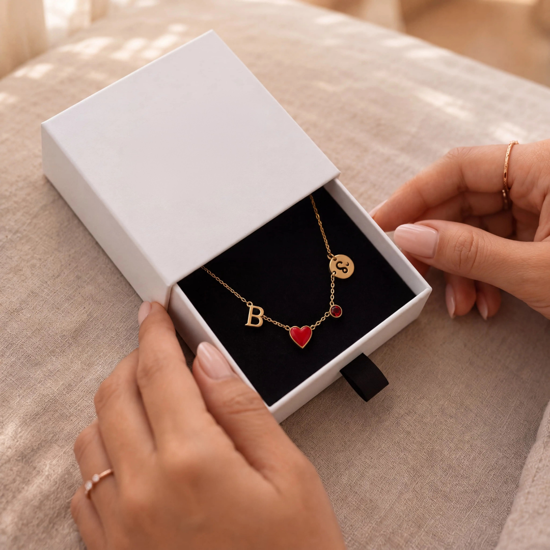 PERSONALIZED HEART CHARM NECKLACE