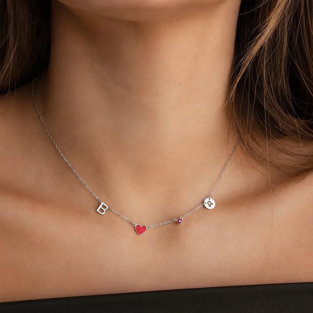 PERSONALIZED HEART CHARM NECKLACE