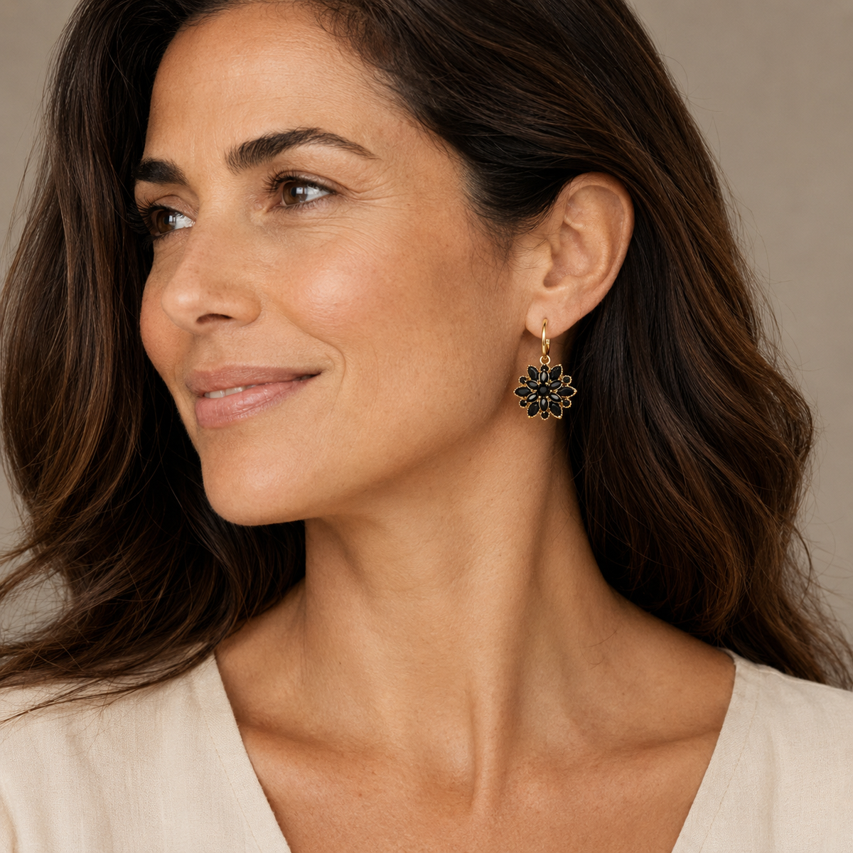 Black Flower Earrings
