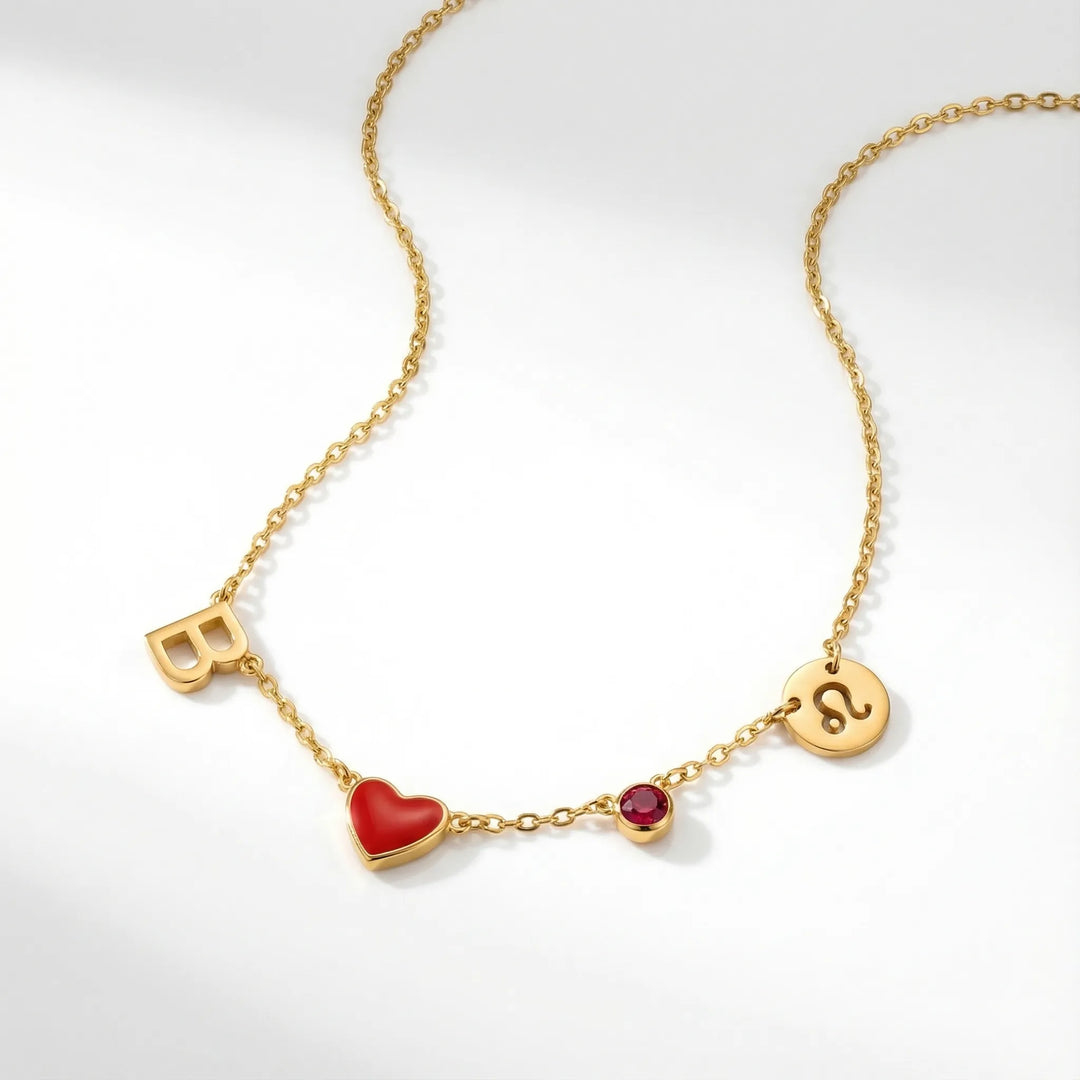 PERSONALIZED HEART CHARM NECKLACE