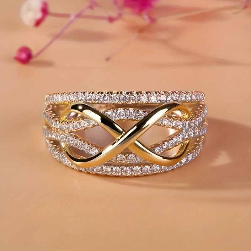 "Infinite" white gold-plated zirconia ring
