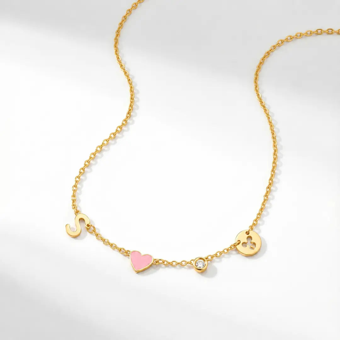 PERSONALIZED HEART CHARM NECKLACE