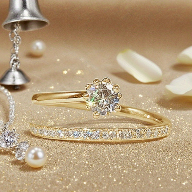 Glow ring in zirconia with white gold plating