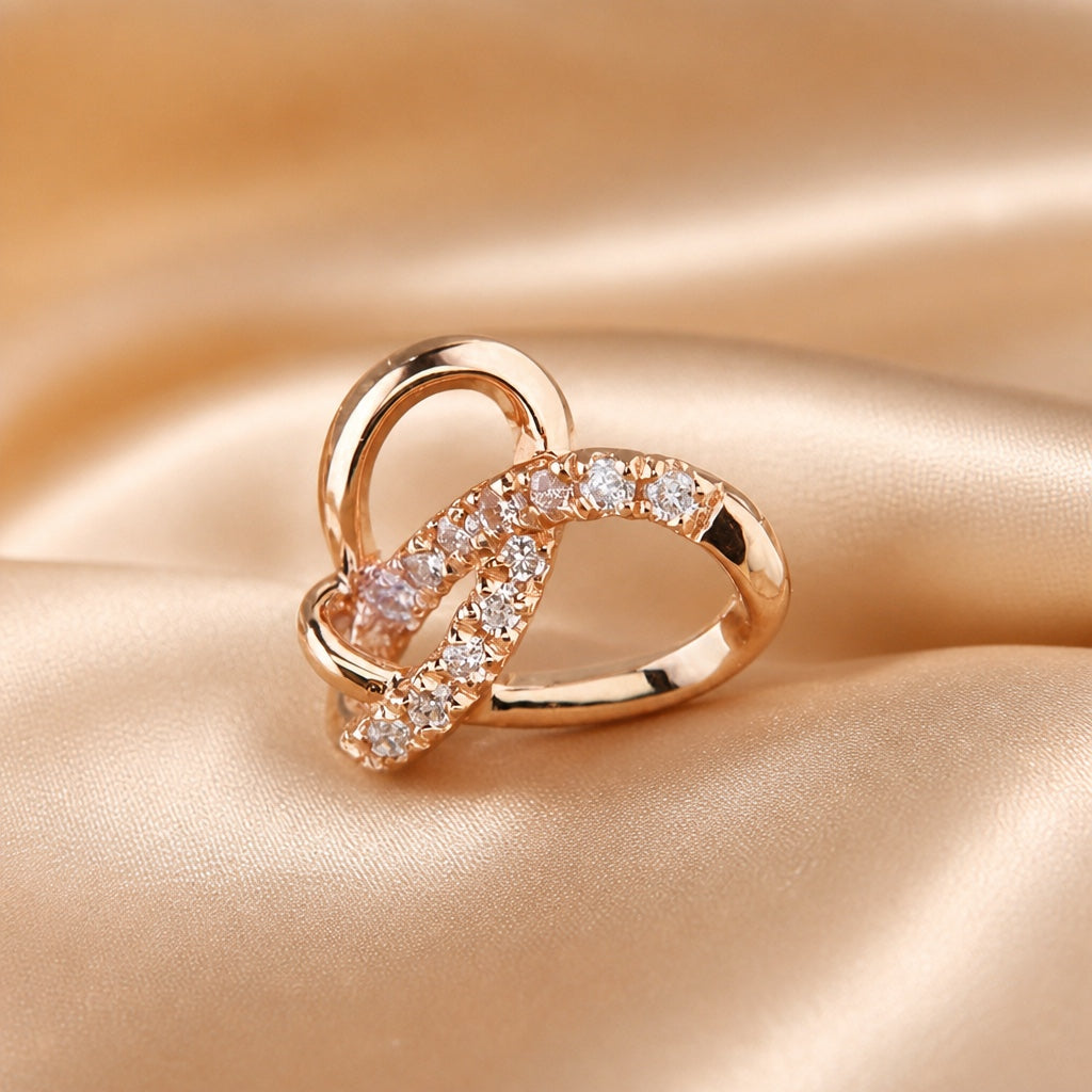 Geometric White Gold and Zirconia Stud Earrings