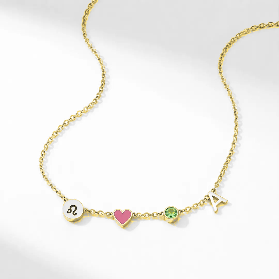 PERSONALIZED HEART CHARM NECKLACE