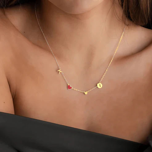 PERSONALIZED HEART CHARM NECKLACE