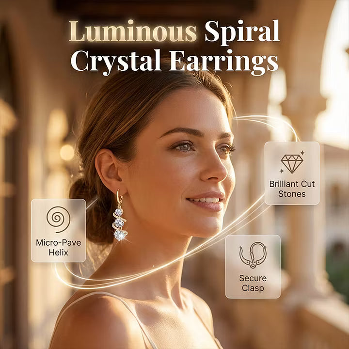 Asymmetric spiral and dangle earrings