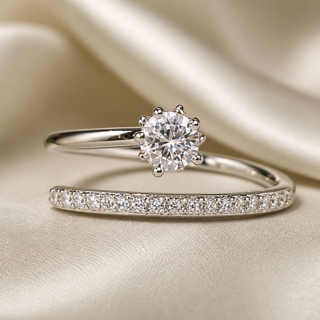 Glow ring in zirconia with white gold plating