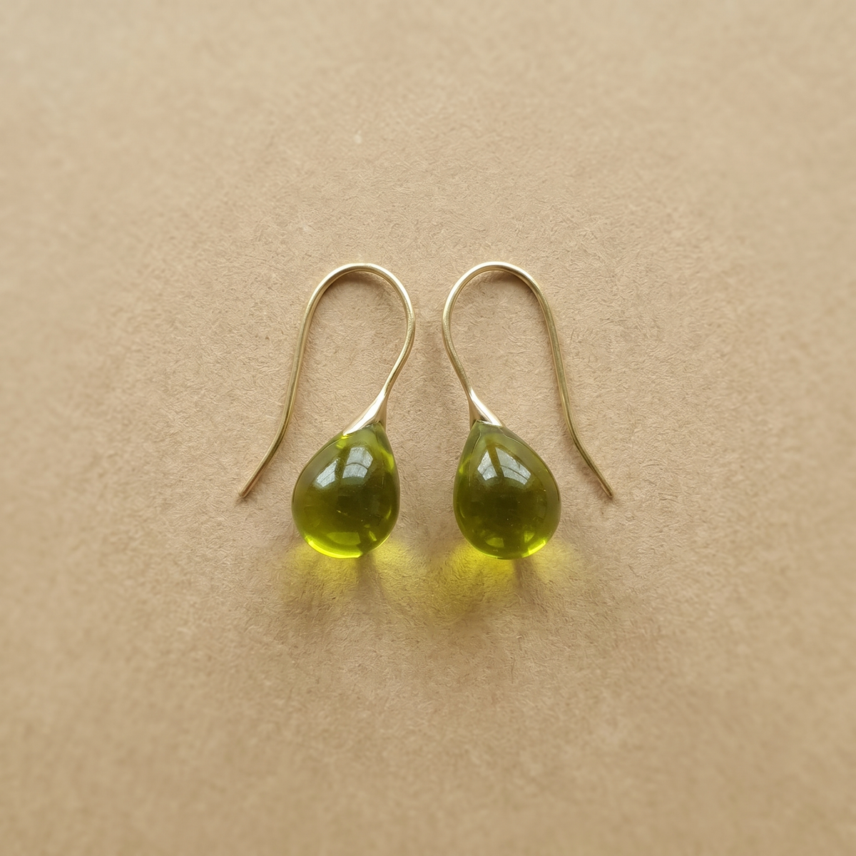 Vintage Olive Drops Crystal Earrings