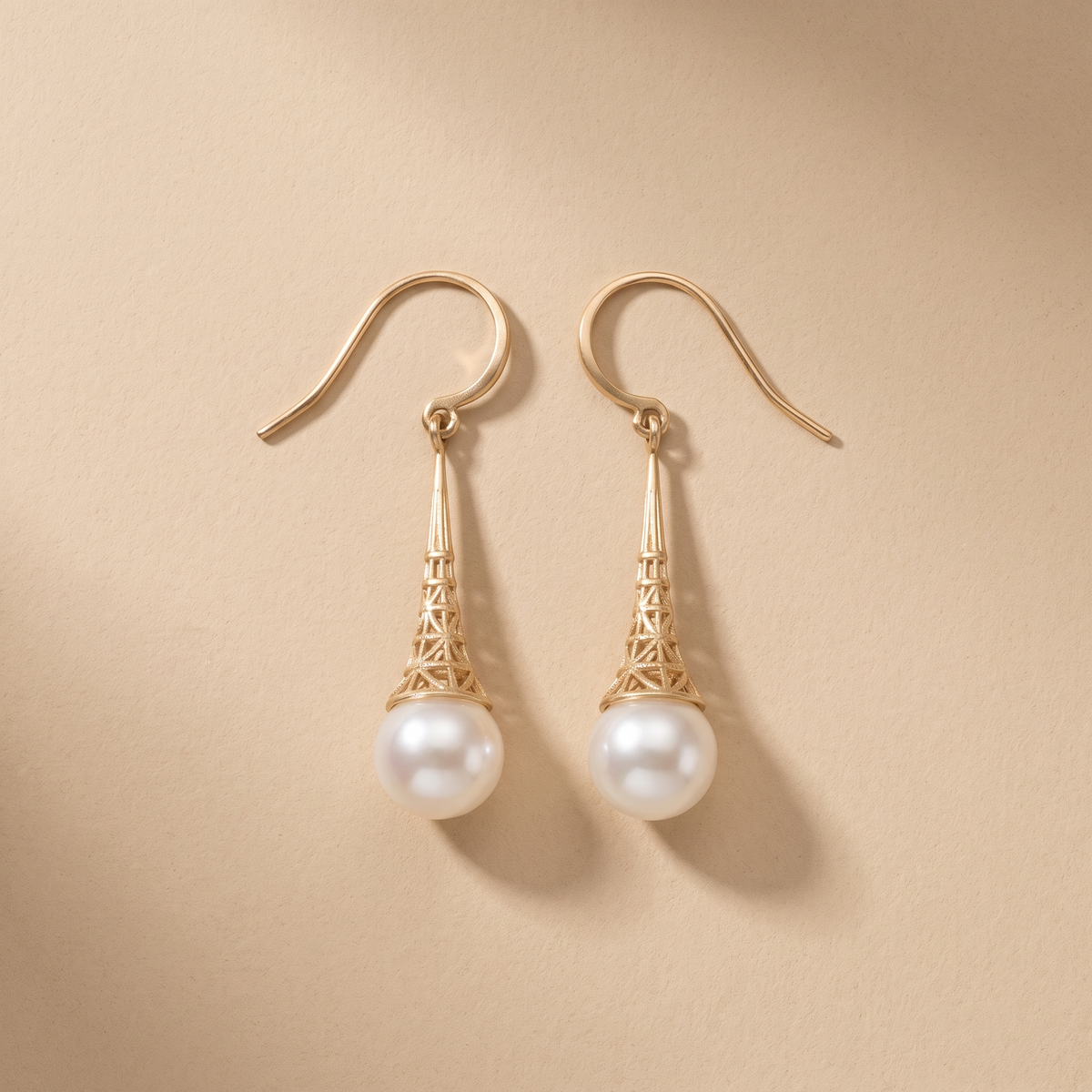 Gold Vintage Pearl Earrings