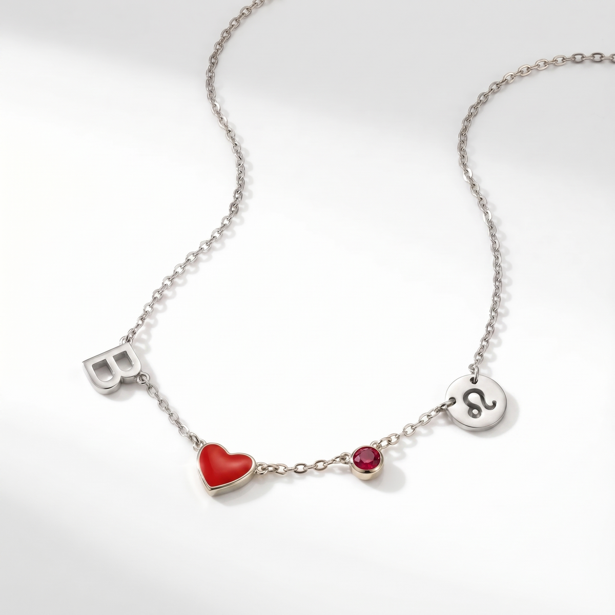 PERSONALIZED HEART CHARM NECKLACE