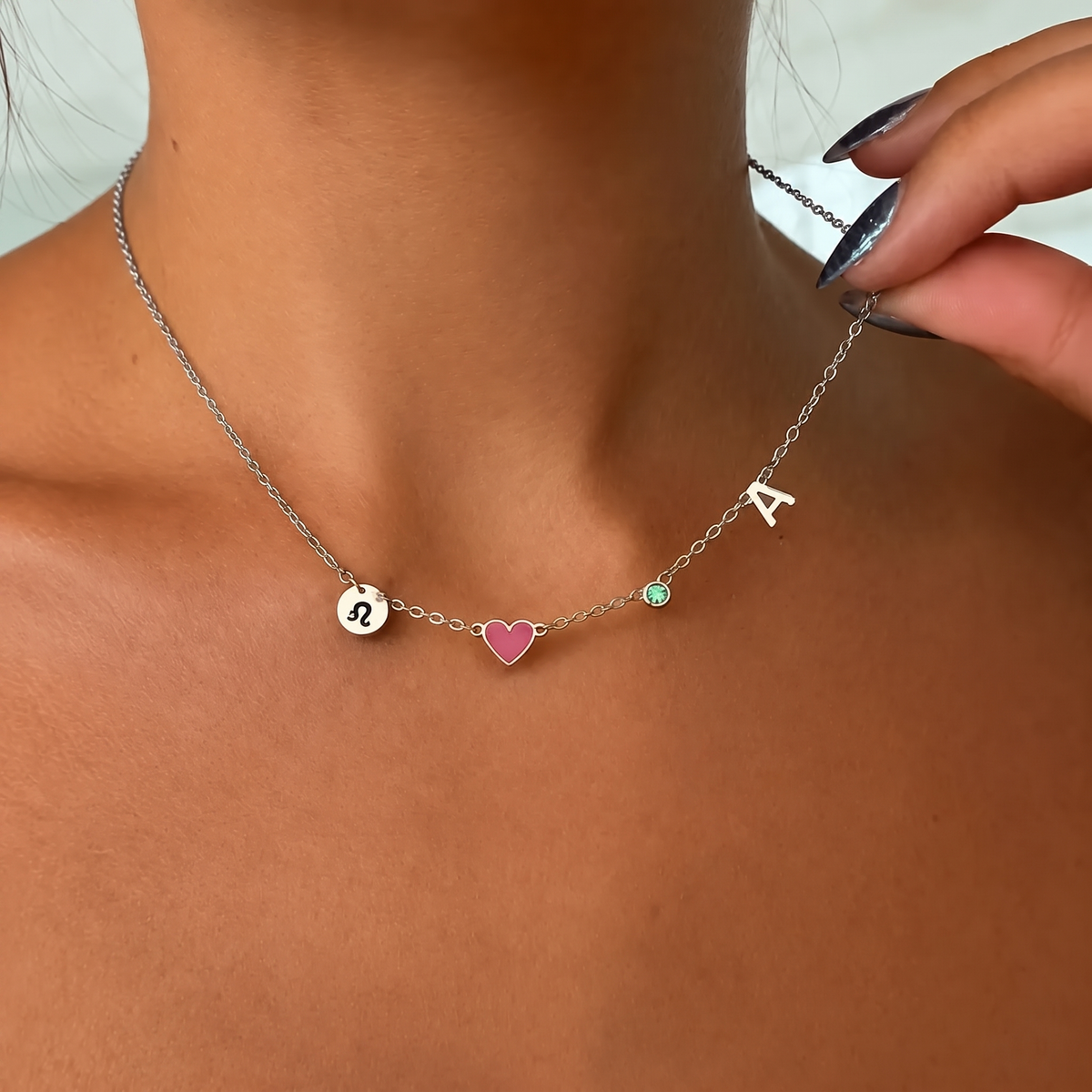 PERSONALIZED HEART CHARM NECKLACE
